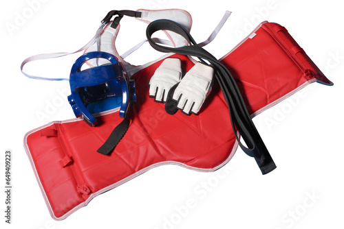 transparent isolated taekwondo protection gear
