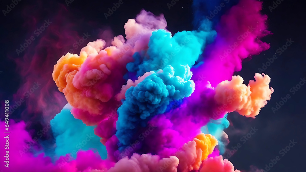 Colorful mixed rainbow powder explosion Ai Generated 