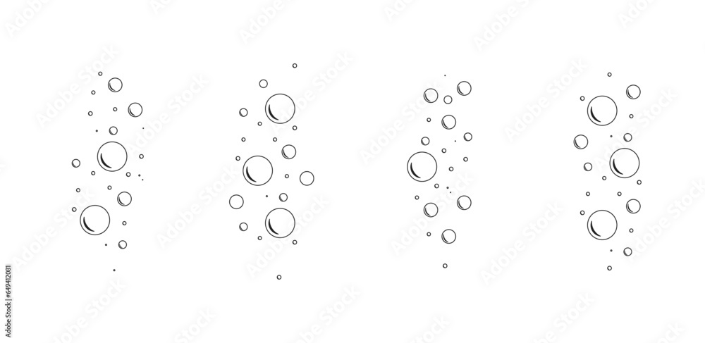 bubbles icon set. soda water element