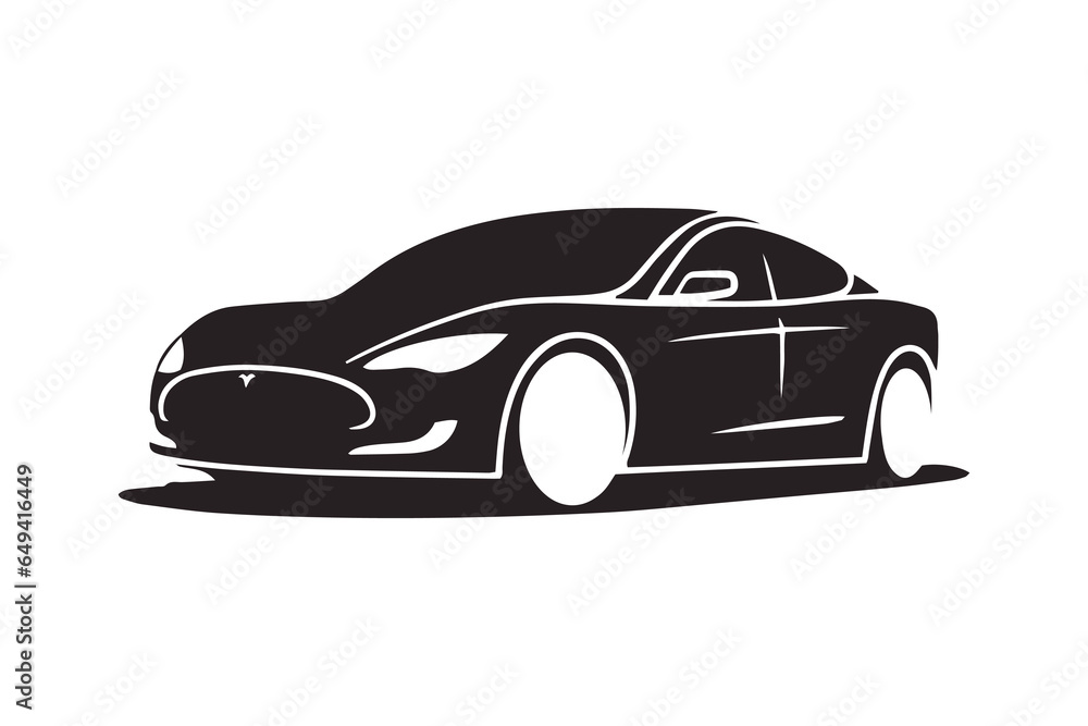 Sports car logo icon Motor vehicle dealership emblem Auto silhouette garage symbol Vector illustration