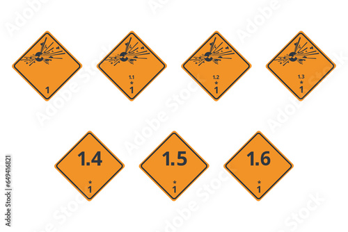 Set of HAZMAT Class 1 Explosives
