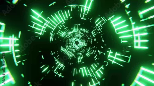 Video background loop sci-fi green geometric 