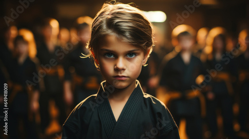 Children in a martial arts class.
