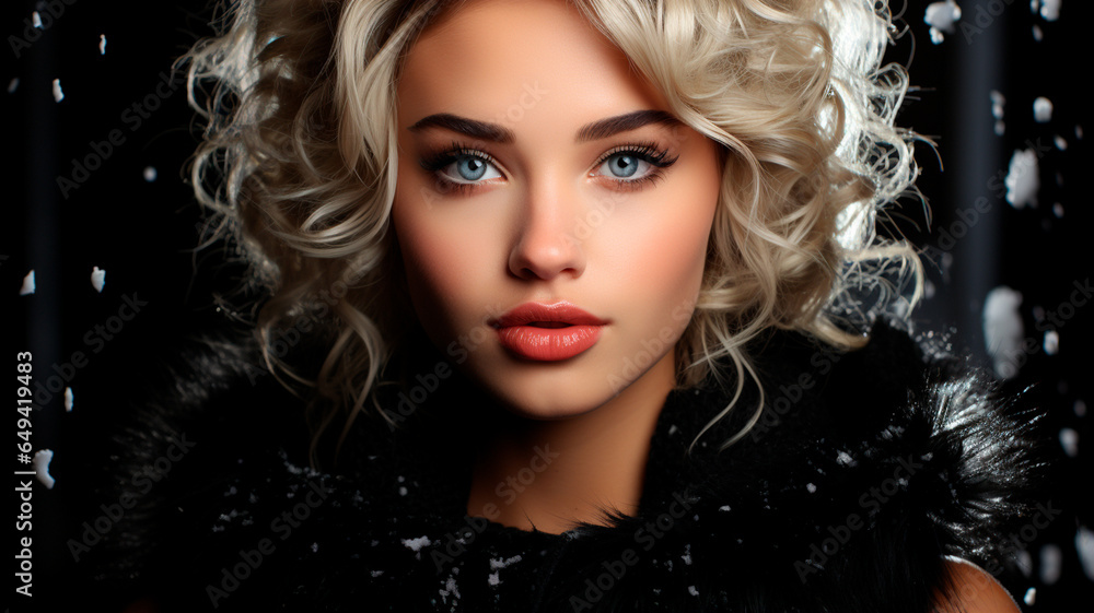 beautiful girl in a red coat. portrait of a woman. beauty, fashion, makeup, cosmetics. beauty.