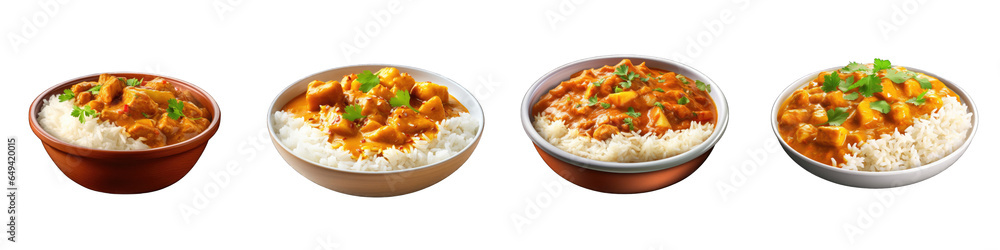 Rice and Curry clipart collection, vector, icons isolated on transparent background