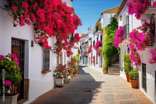 Fotografija Quaint street in Marbella, Andalusia, Spain. Generative AI
