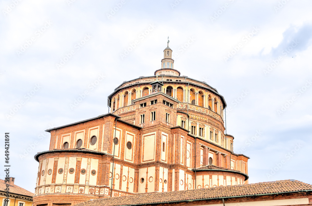 Milan, Italy - July 14, 2023: Exteriors of the Museo del Cenacolo Vinciano in Milan, home of Leonard DaVinci's 