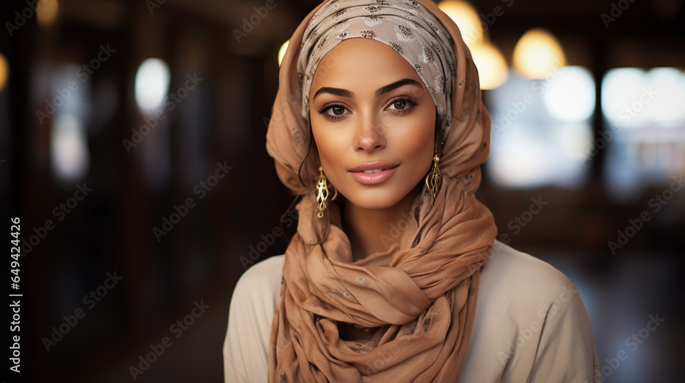 Portrait of smiling muslim woman outdoors Portrait of smiling muslim woman outdoors