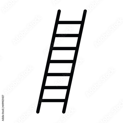 Tilted step ladder or stepladding for climbing flat vector icon for apps and websites
