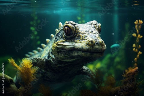 underwater reptile. Generative AI © Jeff
