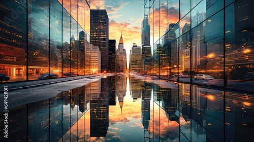 Majestic skyscraper photo realistic illustration - Generative AI.
