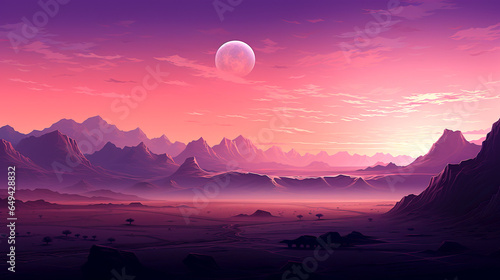 a planet in the space with clouds and a pink and purple planet, mysterious backdrops, dark gray and light crimson