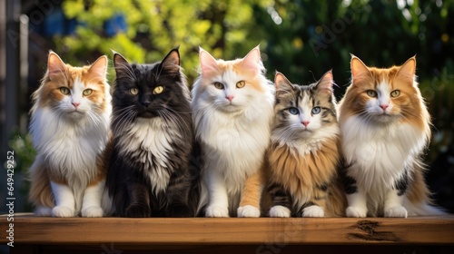 a collection of many cats of various breeds and colors