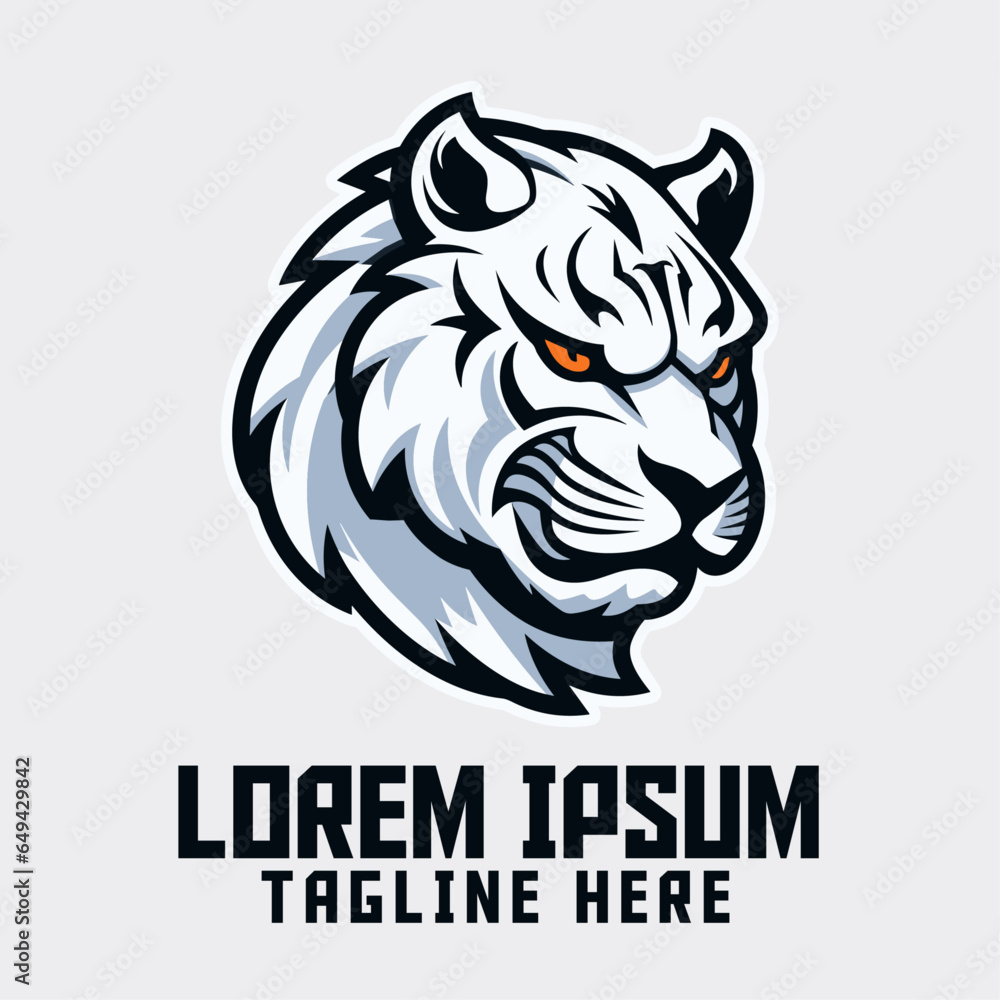 White Tiger Mascot Head Logo and Snow Leopard: Animal Templates, Icon Badge Emblems for Sport and Esport White Tiger Mascot Head Logo and Snow Leopard: Animal Templates, Icon Badge Emblems for Sport and Esport