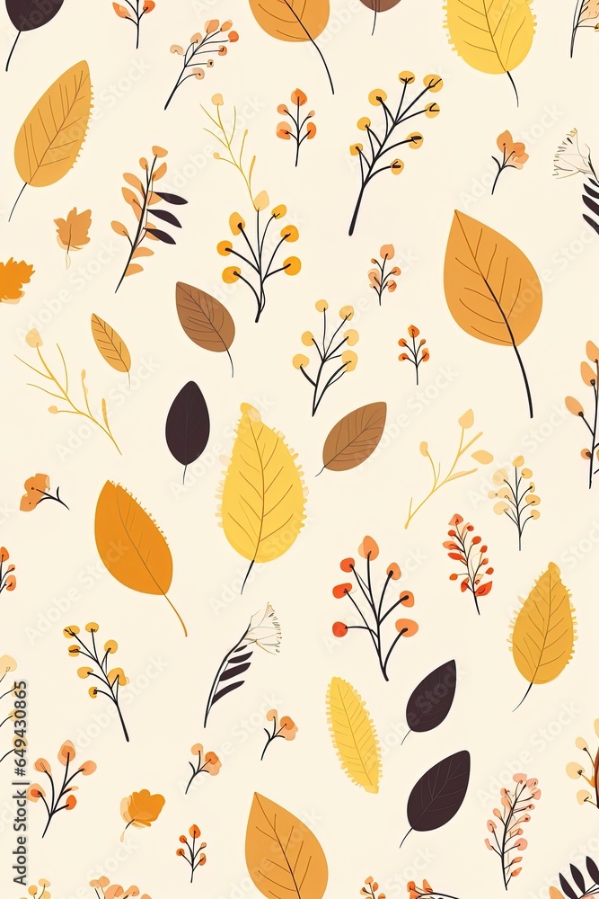background pattern wallpaper with autumn leaves.