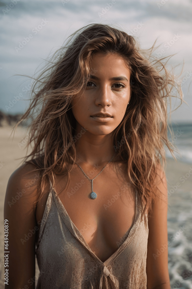 portrait of a woman on the beach portrait of a woman on the beach