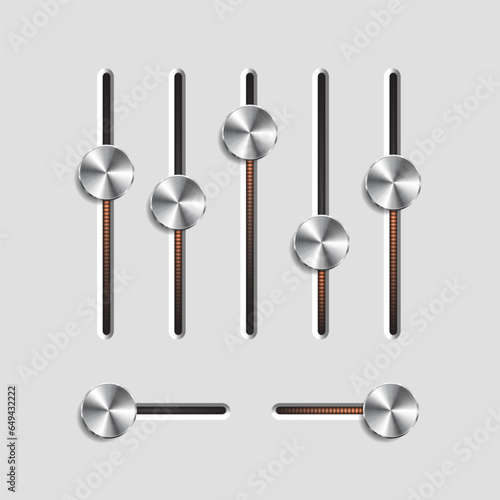 Power slider buttons. Web UI elements design. User interface. Vector illustration.