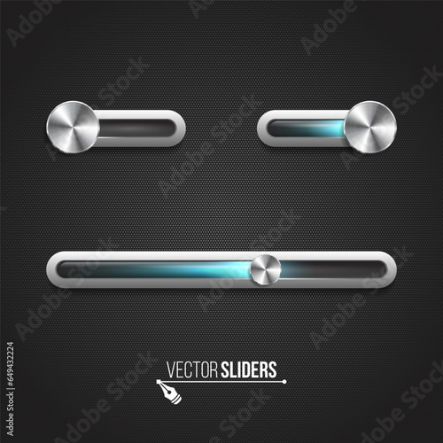 Ui sliders. Web UI elements design. Vector illustration for your design.