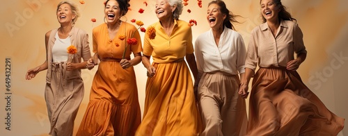 Group of women in fall colored clothing photo