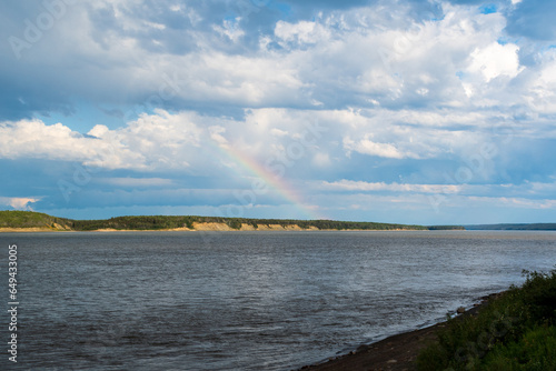 Rainbow Over the Mackenzie River Near Fort Simpson  Northwest Territories  Canada
