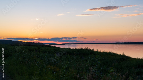 Mackenzie River at Sunset, Fort Simpson, Northwest Territories, Canada