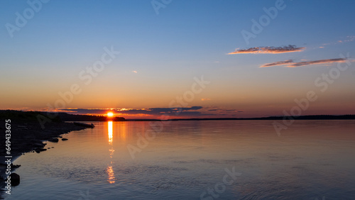 Mackenzie River  at Sunset, Fort Simpson, Northwest Territories, Canada