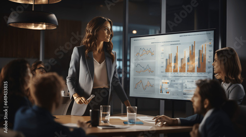 business woman on a meeting with coworkers in the office