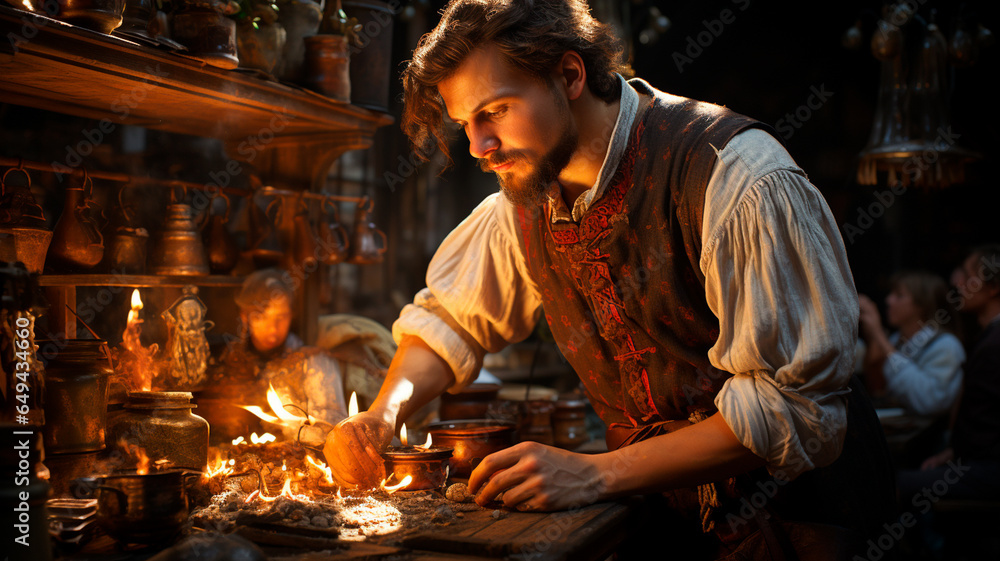 male potter working in a workshop