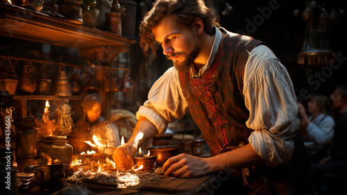 male potter working in a workshop
