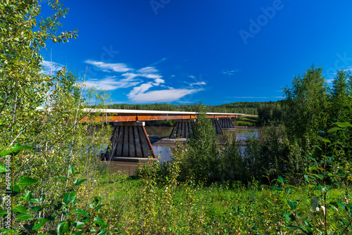 Fort Nelson River Bridge crosses the Fort Nelson River in Northern British Columbia, Canada