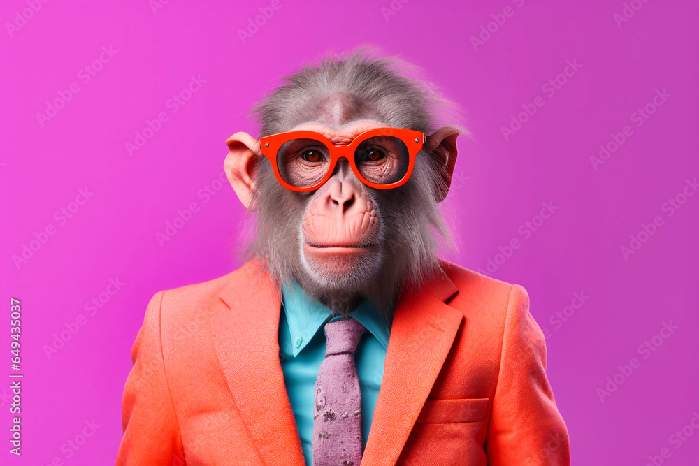 Heavy Macaque Anthropomorphic Bright Colors Trendy