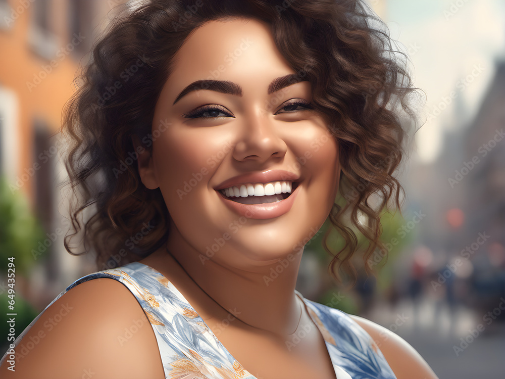 portrait of a plus size model. Beautiful plump model. generative AI portrait of a plus size model. Beautiful plump model. generative AI