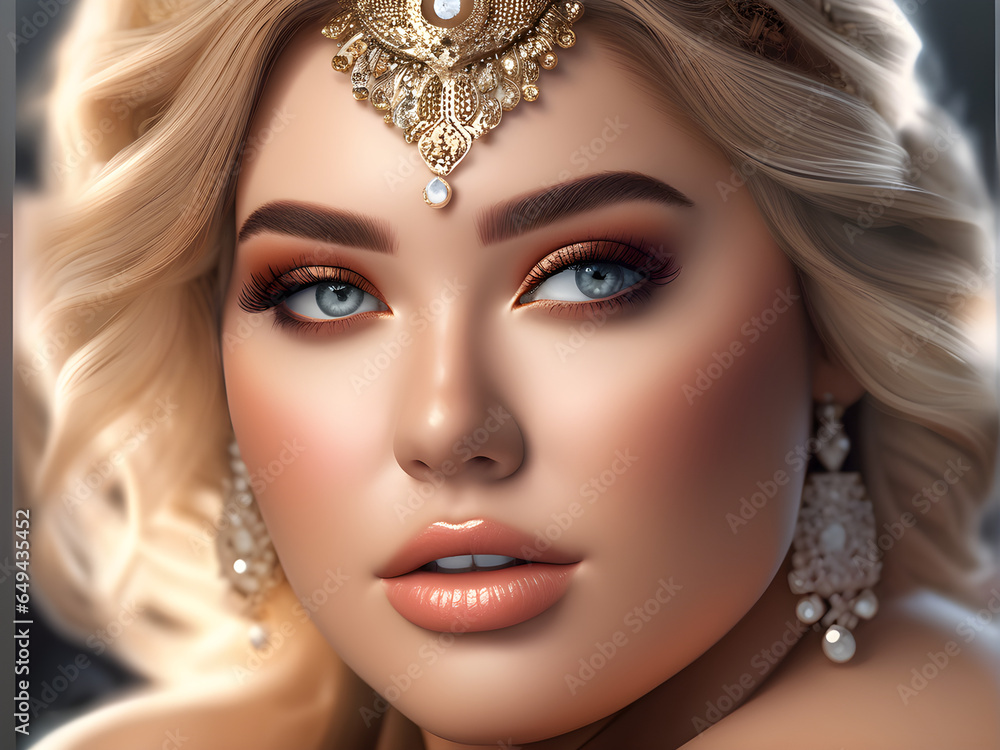 portrait of a plus size model. Beautiful plump model. generative AI portrait of a plus size model. Beautiful plump model. generative AI