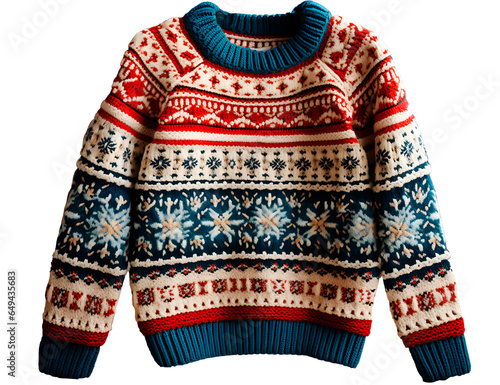 Colorful Christmas Sweater, with transparencies, PNG format © Gabriela