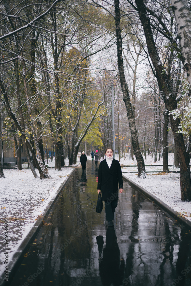 Girl walking in the park Girl walking in the park
