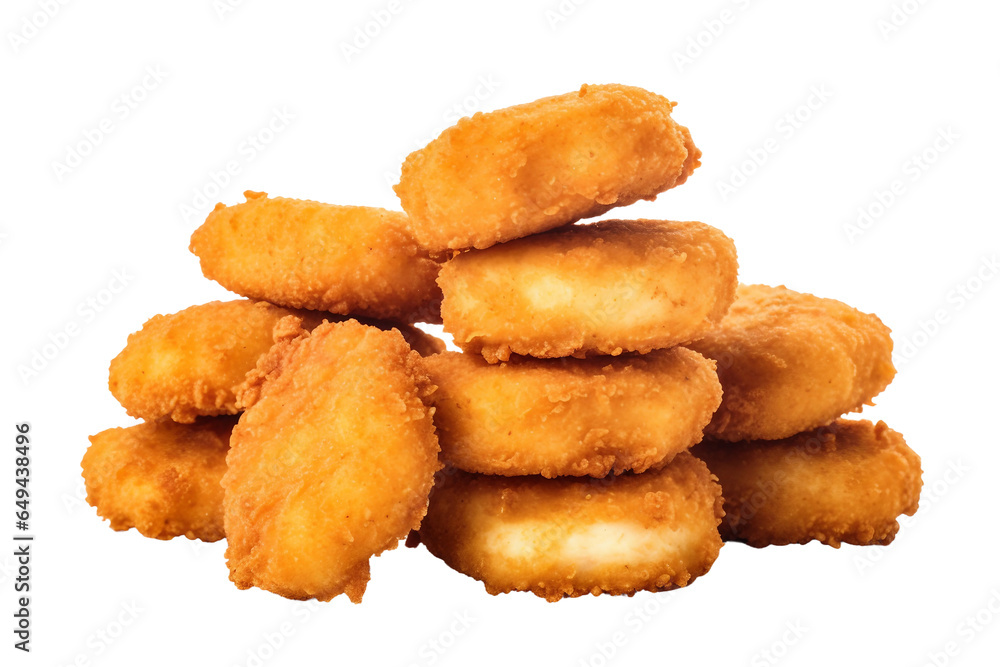 Chicken Nuggets with a Transparent Background.