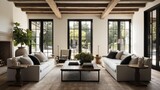 Luxury farmhouse decor with rich black accents living room