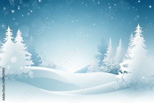 Christmas card with snowy theme. Generative AI © Aurelian