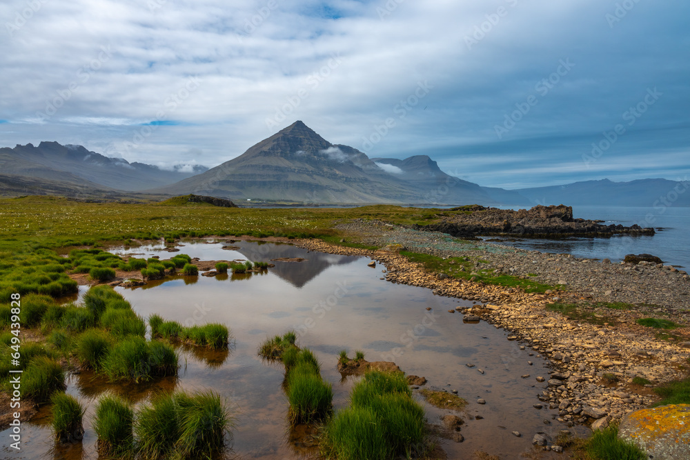 Stunning coastal scenery, Djúpivogur on the fjord Berufjörður,  Austurland, East Fjords, Eastern Iceland