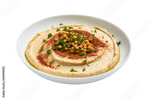 Lebanese Hummus with a Transparent Background.