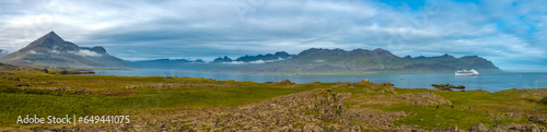 Stunning coastal scenery, Djúpivogur on the fjord Berufjörður, Austurland, East Fjords, Eastern Iceland