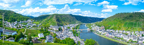 Cochem panorama with Moselle river valley, Germany