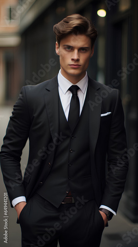 Stylish young man in suit and tie