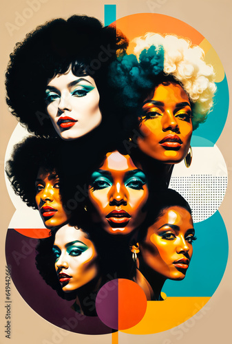 A Colorful Pop Art Portrait of African Queens.