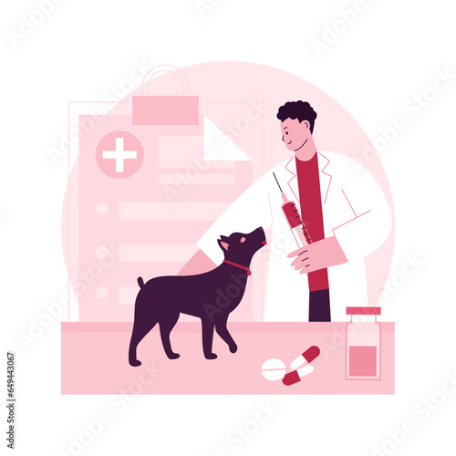 Vet clinic abstract concept vector illustration. Vet hospital, surgery, vaccination services, animal clinic, pets medical care, veterinary service, diagnostic equipment abstract metaphor.