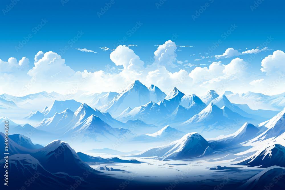 Winter mountains landscape with snow and clear blue sky. Winter mountains landscape with snow and clear blue sky.