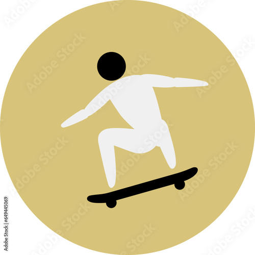 Skateboarding competition icon. Sport sign.