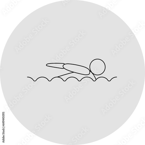 Swimming competition icon. Sport sign. Line art.
