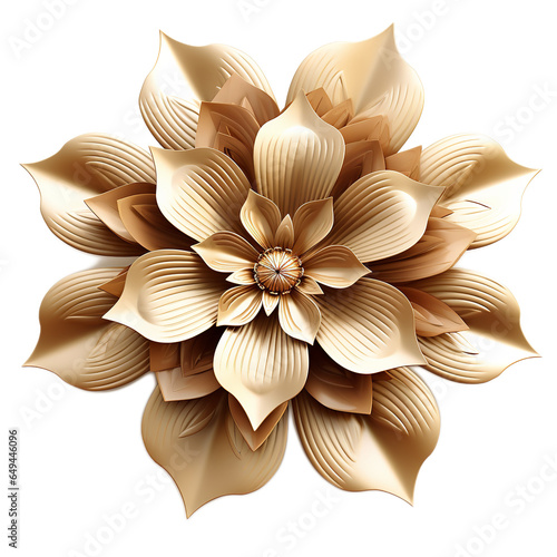 3d tan flower, clip art
