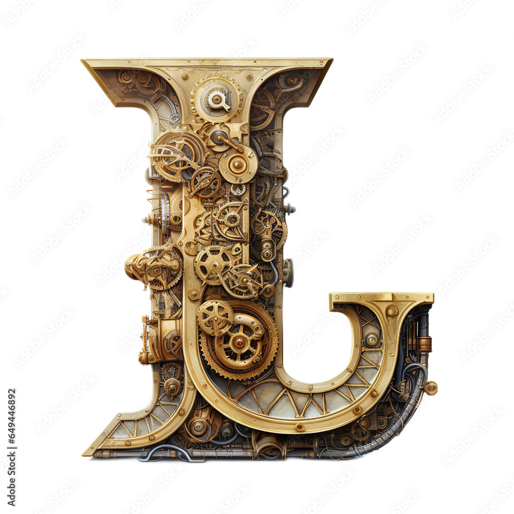 Stylized letter L with steampunk ornaments, cinematic lighting ...